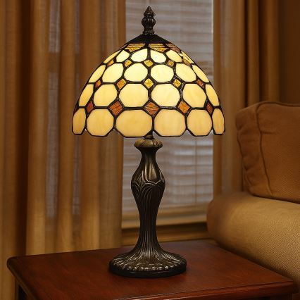 Brilagi - Tiffany-bordlampe i farvet glas DORAN 1xE14/40W/230V