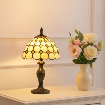 Brilagi - Tiffany-bordlampe i farvet glas DORAN 1xE14/40W/230V