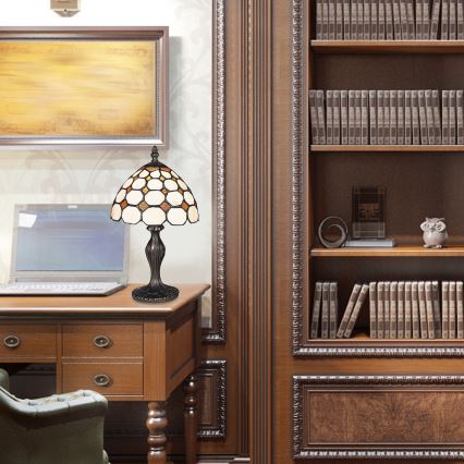 Brilagi - Tiffany-bordlampe i farvet glas DORAN 1xE14/40W/230V