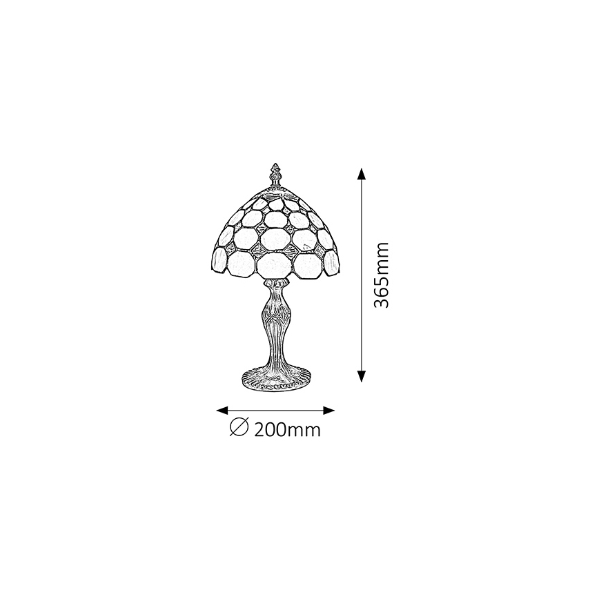 Brilagi - Tiffany-bordlampe i farvet glas DORAN 1xE14/40W/230V