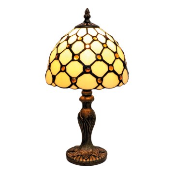 BRILAGI - Tiffany bordlampe i farvet glas IVORY SMOOTH 1xE27/60W/230V