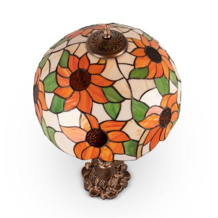 Brilagi - Tiffany-bordlampe i farvet glas SUNFLOWER 1xE27/60W/230V