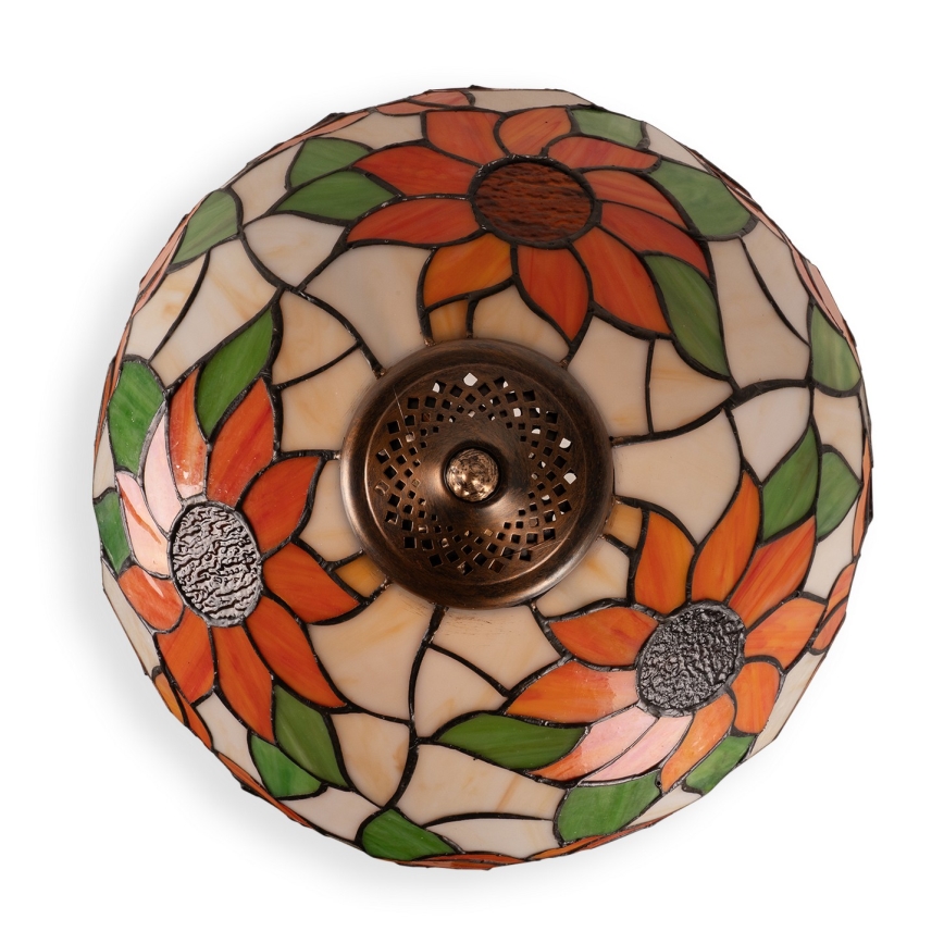 Brilagi - Tiffany-bordlampe i farvet glas SUNFLOWER 1xE27/60W/230V