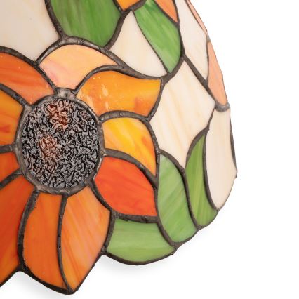 Brilagi - Tiffany bordlampe i farvet glas SUNFLOWER 2xE27/60W/230V