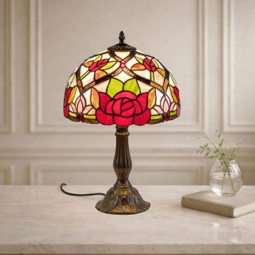 Brilagi - Tiffany bordlampe i glasmosaik GARLAN 1xE27/40W/230V