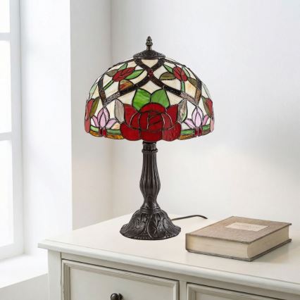 Brilagi - Tiffany bordlampe i glasmosaik GARLAN 1xE27/40W/230V