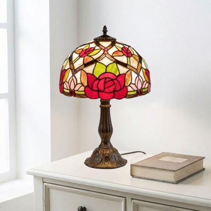 Brilagi - Tiffany bordlampe i glasmosaik GARLAN 1xE27/40W/230V