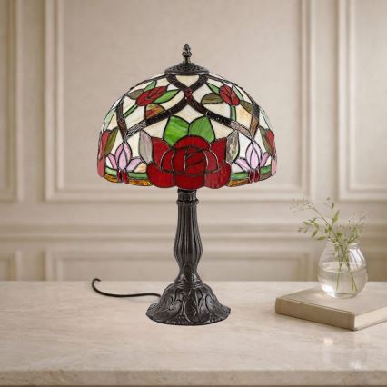 Brilagi - Tiffany bordlampe i glasmosaik GARLAN 1xE27/40W/230V