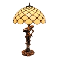 BRILAGI - Tiffany bordlampe i glasmosaik IVORY SMOOTH 1xE27/60W/230V