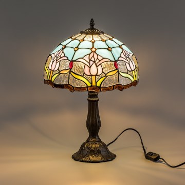 Brilagi - Tiffany-bordlampe i glasmosaik LORAS 1xE27/40W/230V
