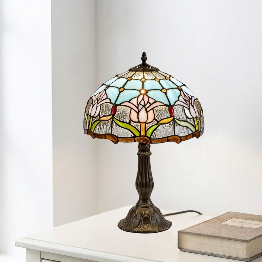 Brilagi - Tiffany-bordlampe i glasmosaik LORAS 1xE27/40W/230V