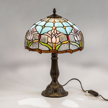 Brilagi - Tiffany-bordlampe i glasmosaik LORAS 1xE27/40W/230V