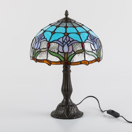 Brilagi - Tiffany-bordlampe i glasmosaik LORAS 1xE27/40W/230V