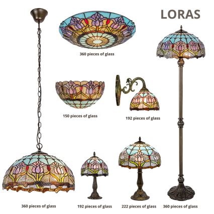 Brilagi - Tiffany-bordlampe i glasmosaik LORAS 1xE27/40W/230V