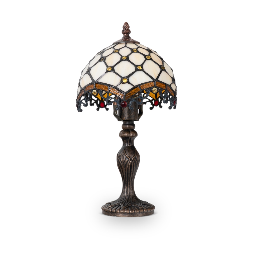 BRILAGI - Tiffany bordlampe i Tiffany-stil IVORY 1xE27/60W/230V