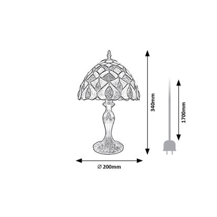 Brilagi - Tiffany-bordlampe MARGARET 1xE14/40W/230V