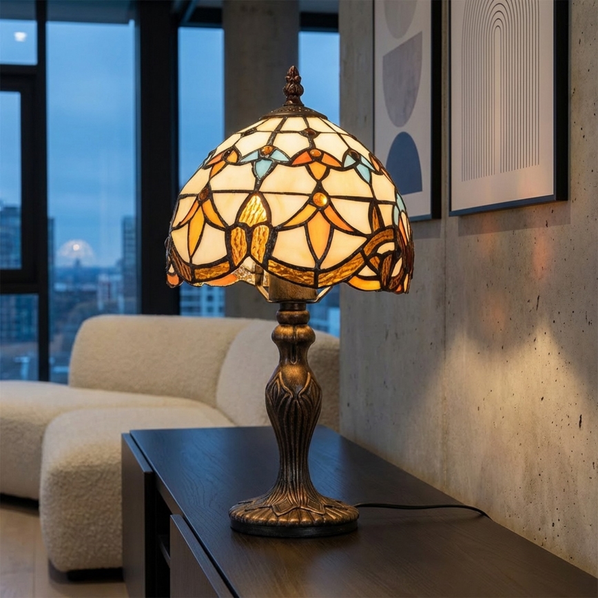 Brilagi - Tiffany-bordlampe MIRABELLA i glasmosaik 1xE27/60W/230V