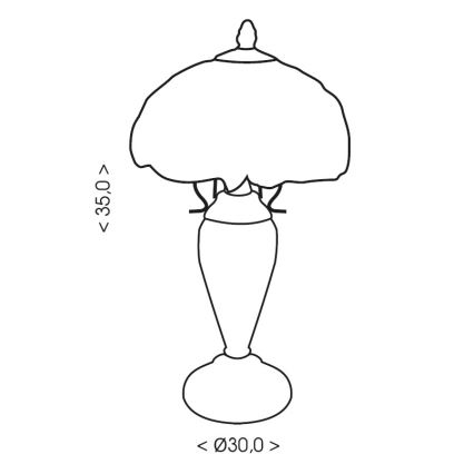 Brilagi - Tiffany-bordlampe SUNFLOWER med farvet glas, 1xE27/60W/230V + 1xE14/40W