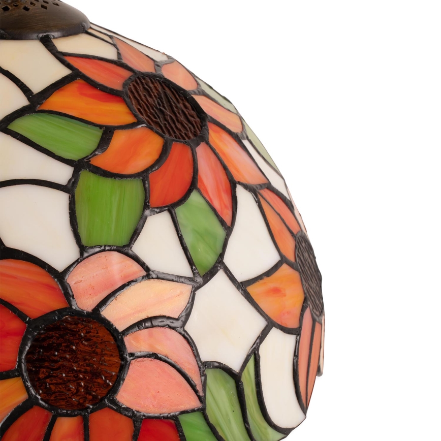Brilagi - Tiffany-bordlampe SUNFLOWER med farvet glas, 1xE27/60W/230V + 1xE14/40W