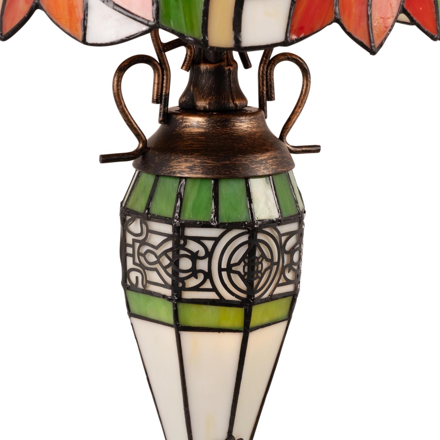 Brilagi - Tiffany-bordlampe SUNFLOWER med farvet glas, 1xE27/60W/230V + 1xE14/40W