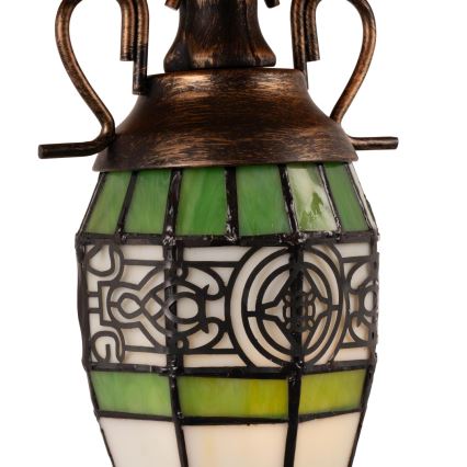 Brilagi - Tiffany-bordlampe SUNFLOWER med farvet glas, 1xE27/60W/230V + 1xE14/40W