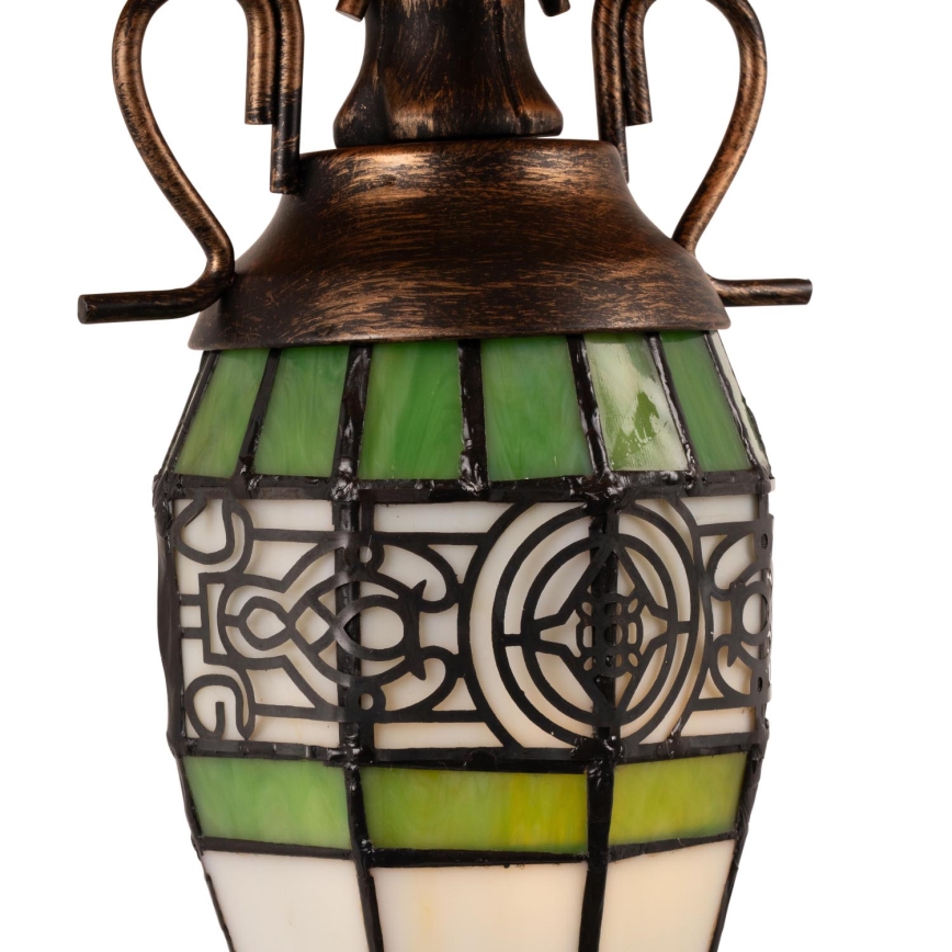 Brilagi - Tiffany-bordlampe SUNFLOWER med farvet glas, 1xE27/60W/230V + 1xE14/40W