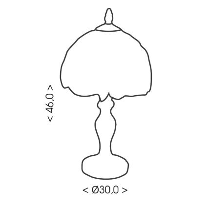 Brilagi - Tiffany-glas bordlampe JUNGLE 1xE27/60W/230V
