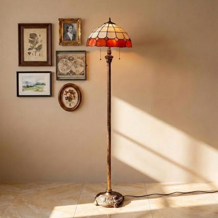 Brilagi - Tiffany-glas gulvlampe SIENNA 2xE27/60W/230V