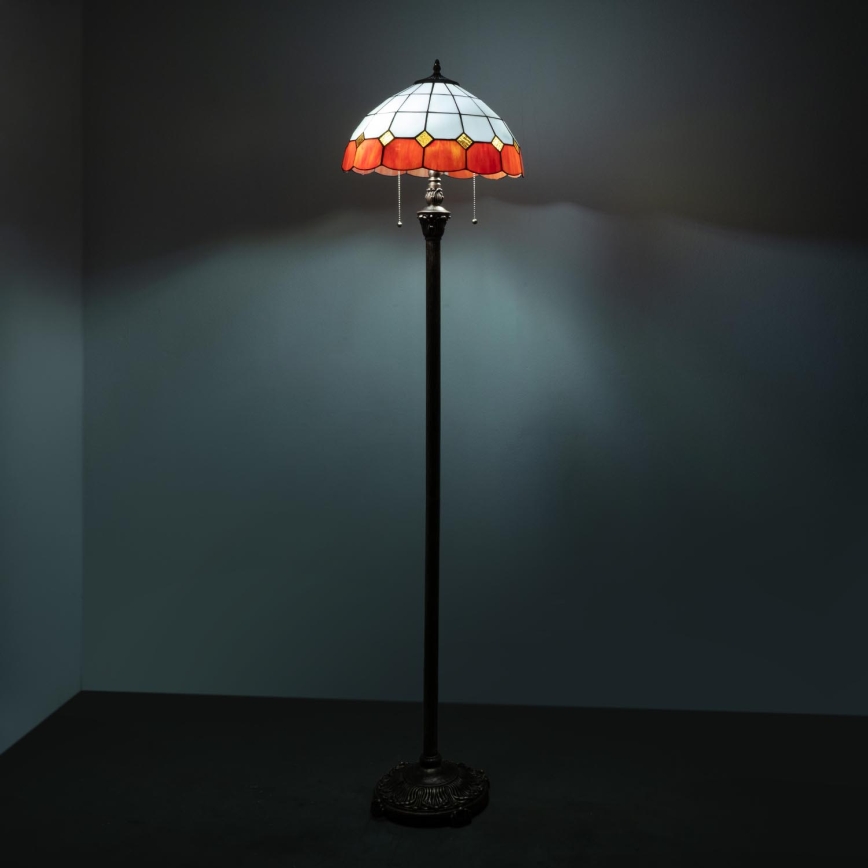 Brilagi - Tiffany-glas gulvlampe SIENNA 2xE27/60W/230V