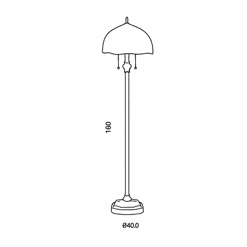 Brilagi - Tiffany-glas gulvlampe SIENNA 2xE27/60W/230V