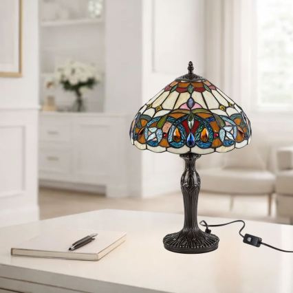 Brilagi - Tiffany-glasbordlampe LUISA 1xE27/40W/230V
