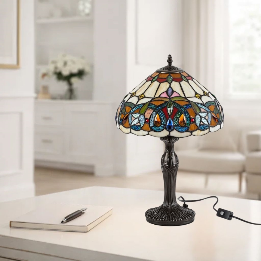 Brilagi - Tiffany-glasbordlampe LUISA 1xE27/40W/230V