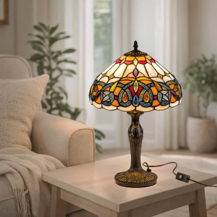 Brilagi - Tiffany-glasbordlampe LUISA 1xE27/40W/230V