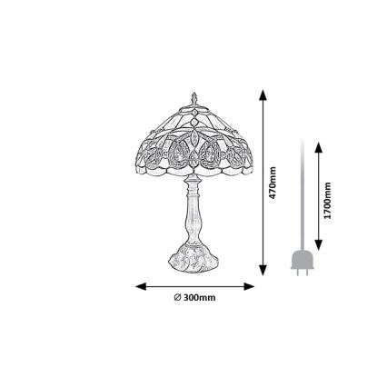 Brilagi - Tiffany-glasbordlampe LUISA 1xE27/40W/230V