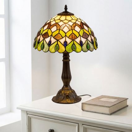 Brilagi - Tiffany-glasbordlampe MARGARET 1xE27/40W/230V