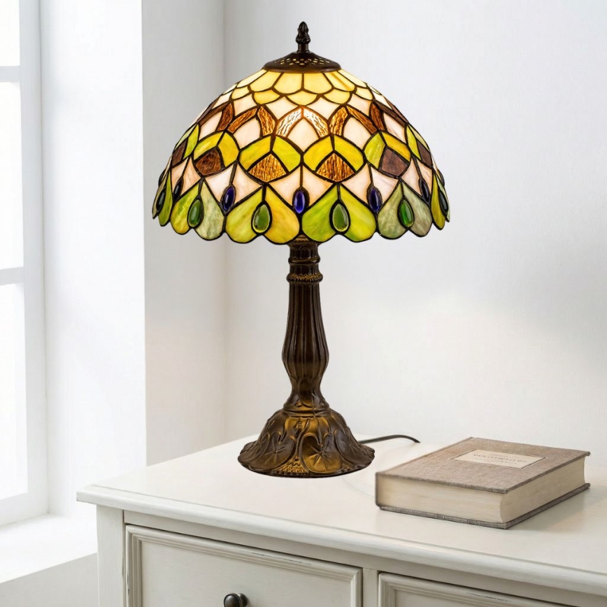 Brilagi - Tiffany-glasbordlampe MARGARET 1xE27/40W/230V