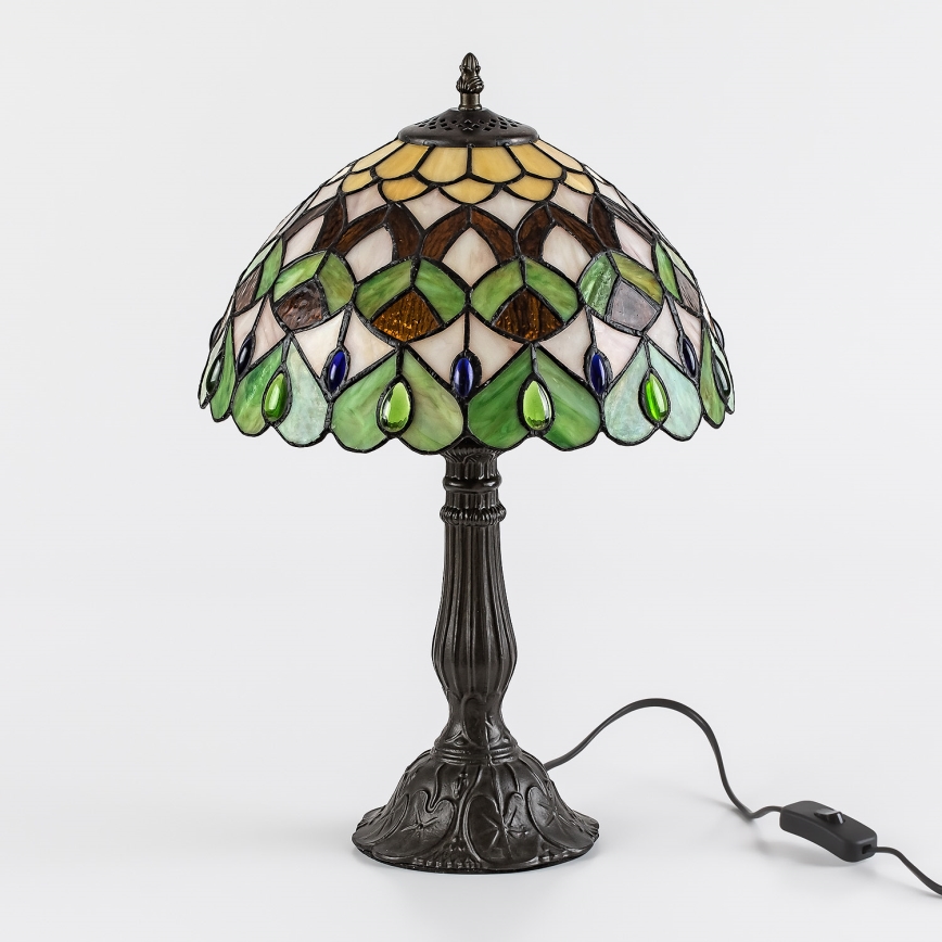 Brilagi - Tiffany-glasbordlampe MARGARET 1xE27/40W/230V