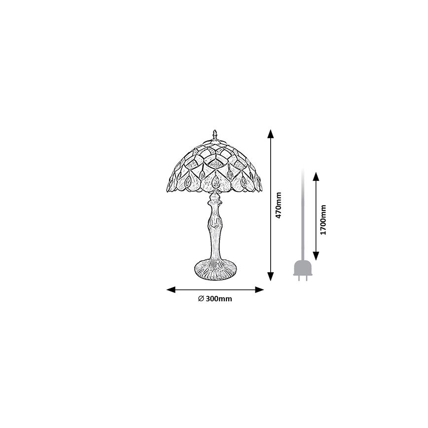 Brilagi - Tiffany-glasbordlampe MARGARET 1xE27/40W/230V