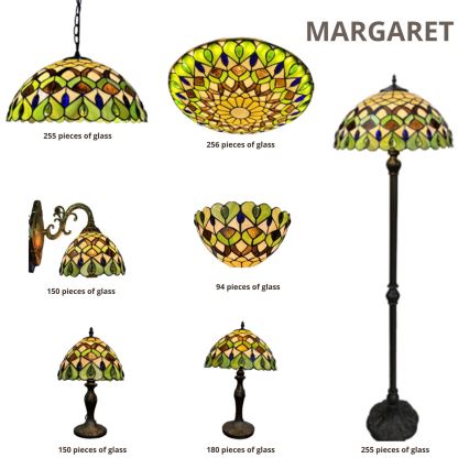 Brilagi - Tiffany-glasbordlampe MARGARET 1xE27/40W/230V