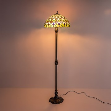 Brilagi - Tiffany glasgulvlampe MARGARET 2xE27/60W/230V