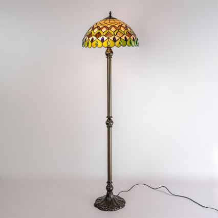 Brilagi - Tiffany glasgulvlampe MARGARET 2xE27/60W/230V
