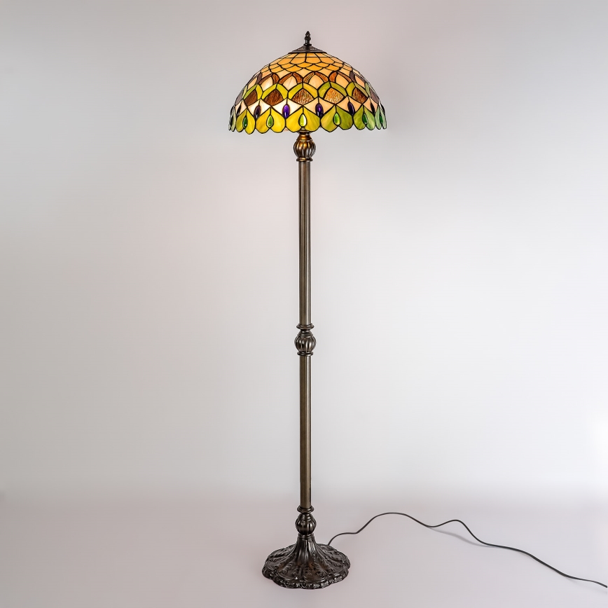 Brilagi - Tiffany glasgulvlampe MARGARET 2xE27/60W/230V