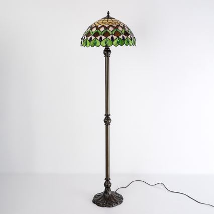 Brilagi - Tiffany glasgulvlampe MARGARET 2xE27/60W/230V