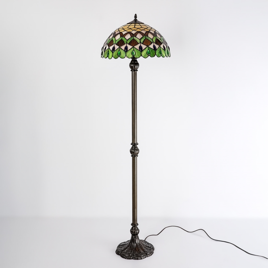 Brilagi - Tiffany glasgulvlampe MARGARET 2xE27/60W/230V