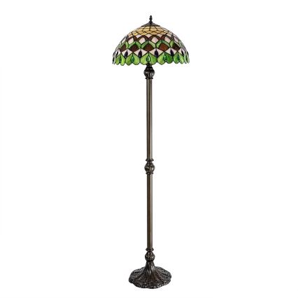 Brilagi - Tiffany glasgulvlampe MARGARET 2xE27/60W/230V
