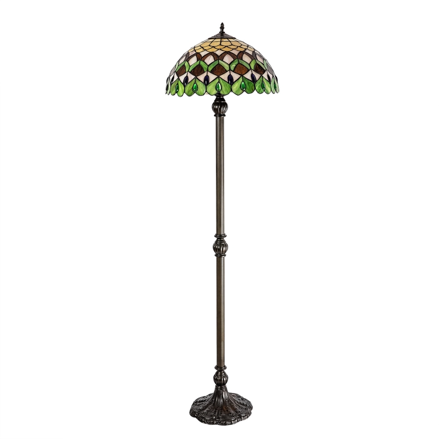 Brilagi - Tiffany glasgulvlampe MARGARET 2xE27/60W/230V