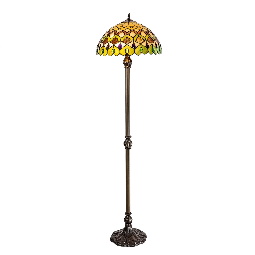 Brilagi - Tiffany glasgulvlampe MARGARET 2xE27/60W/230V