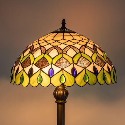 Brilagi - Tiffany glasgulvlampe MARGARET 2xE27/60W/230V
