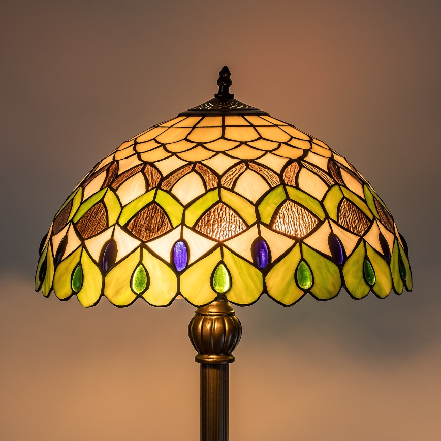 Brilagi - Tiffany glasgulvlampe MARGARET 2xE27/60W/230V