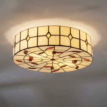 BRILAGI - Tiffany glasloftlampe FOLIA 2xE27/60W/230V Ø 40 cm